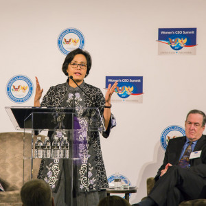 Finance Minister Sri Mulyani keynotes the US-Indonesia Women's CEO Summit, October 2017